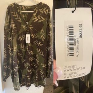 NWT Tanoa hawaiin island shirt plus size 4x green